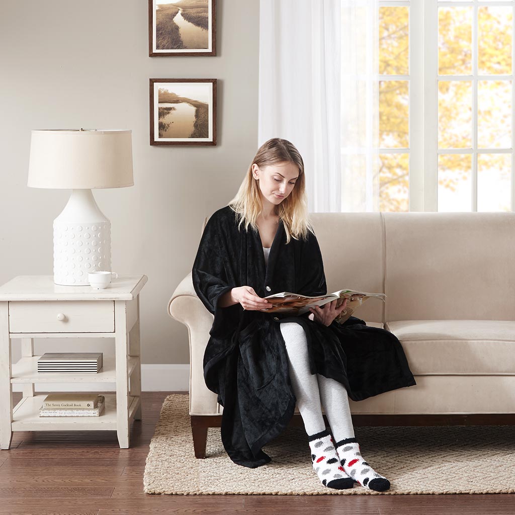 

Premier Comfort - Glimmersoft Angel Wrap and Sock Set - Black - See below