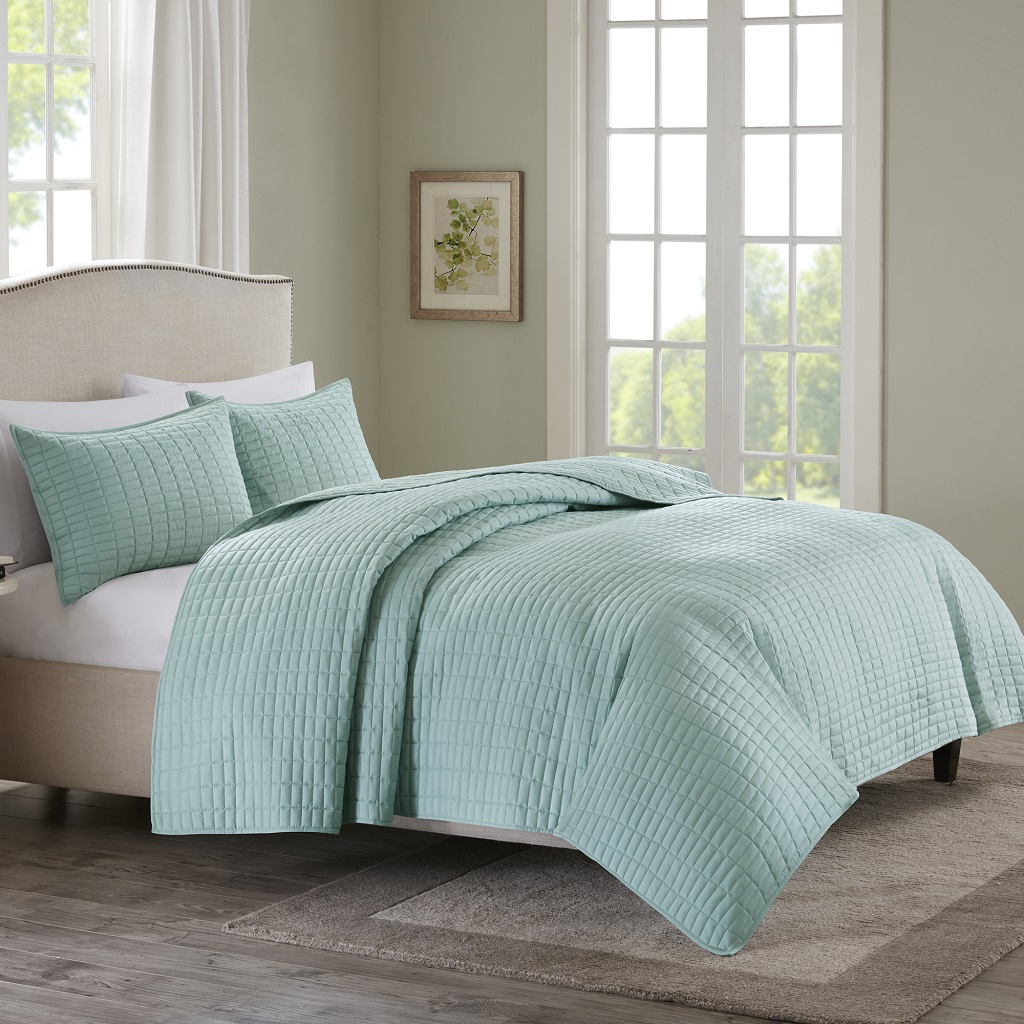 

Home Essence - Hayden 3 Piece Coverlet Set - Seafoam - Full/Queen