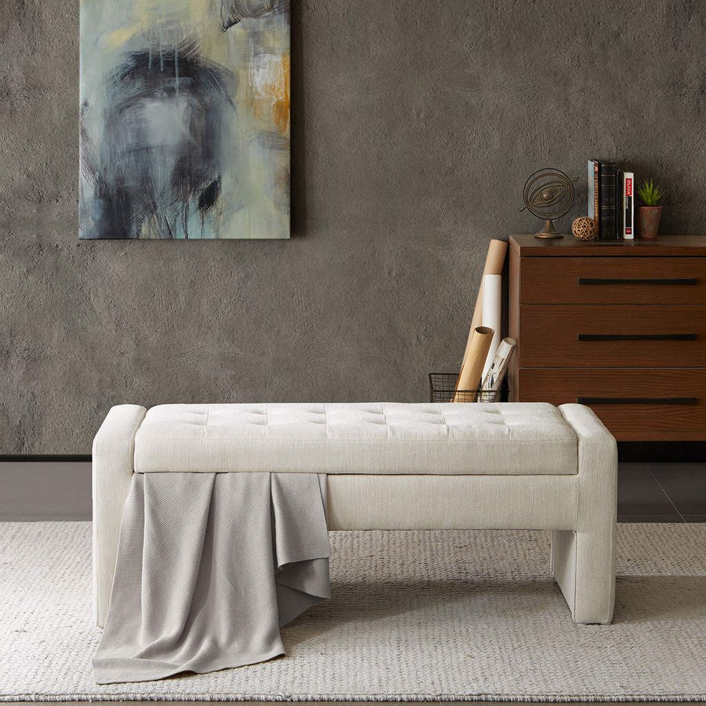 

Madison Park - Gillian Storage Bench - Cream - See below