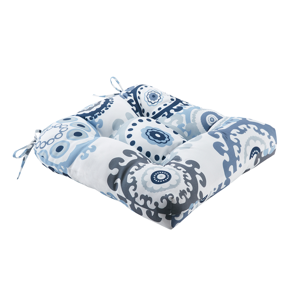 

Madison Park - Laguna Printed Medallion 3M Scotchgard Outdoor Seat Cushion - Indigo/Blue - 20x20x3