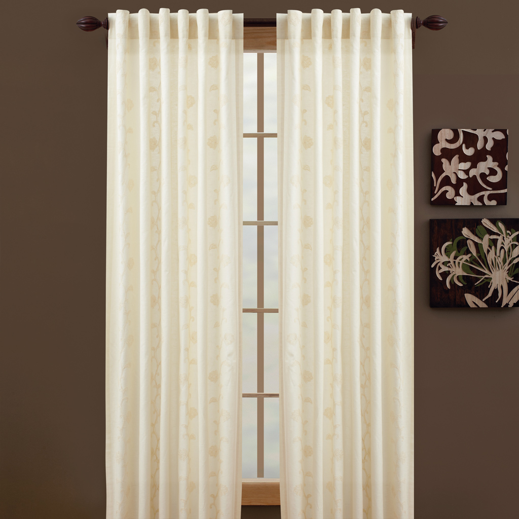 

Madison Park - B.Smith Oahu Cream Rod Pocket Curtain - Ivory - 84" Panel