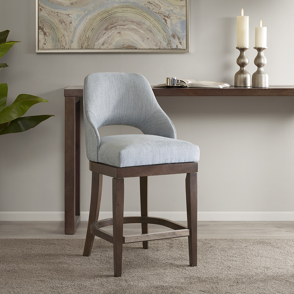 

Madison Park - Jillian Counter Stool With Swivel Seat - Blue - See below