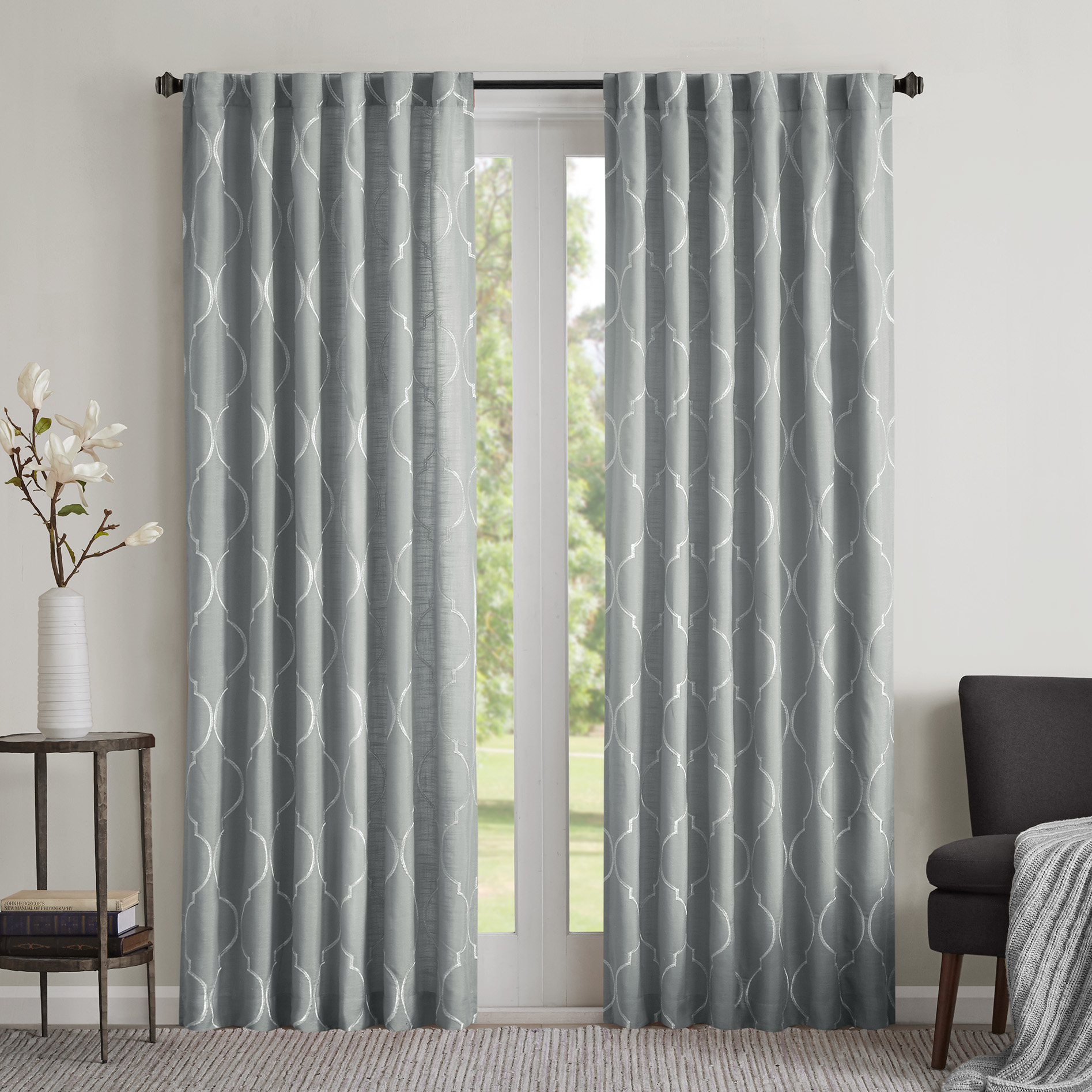 

Madison Park - Lexi Window Curtain Panel - Blue/Grey - 50x84