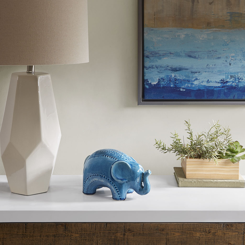 

Madison Park - Elephant Shaped Ceramic Decor - Blue - See below