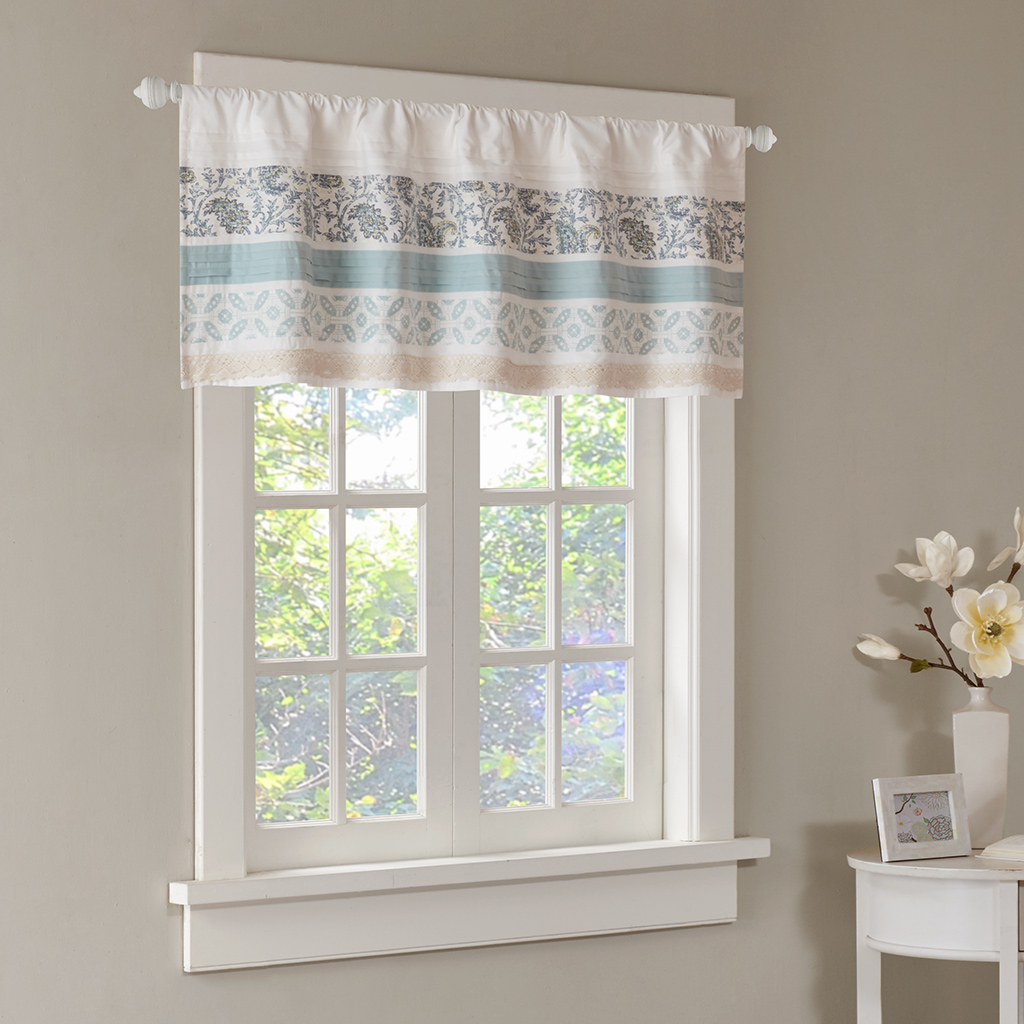 

Madison Park - Dawn Printed and Pieced Rod Pocket Valance - Blue - 50x18