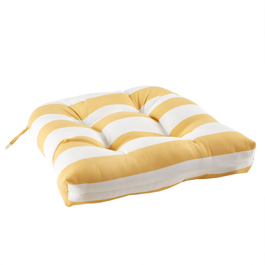 

Madison Park - Percee Printed Cabana Stripe 3M Scotchgard Outdoor Seat Cushion - Yellow - 20x20x3