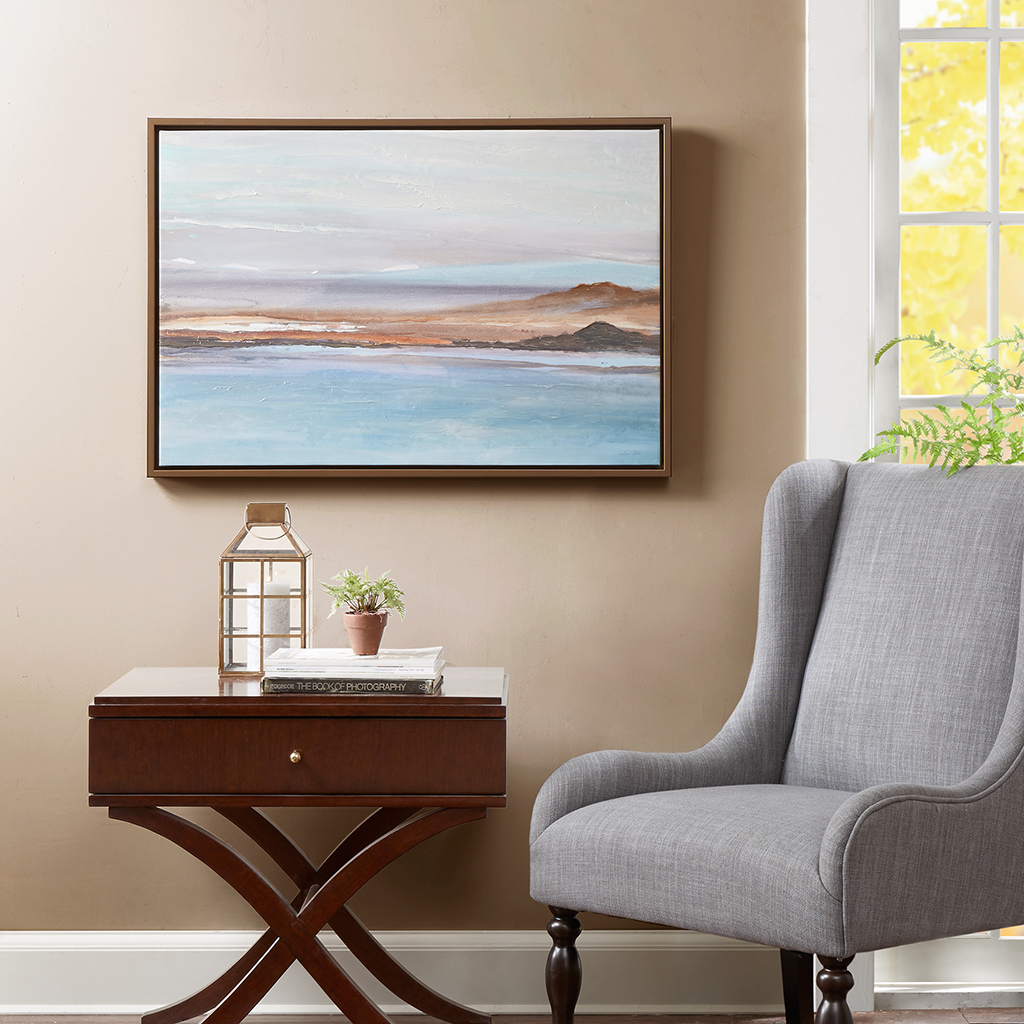 

Madison Park - Sea to Sky 1 Hand Embellished Canvas with Frame - Blue - See below