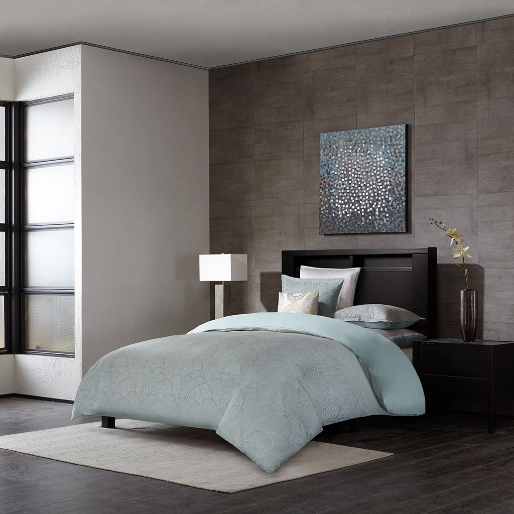 

Metropolitan Home - Laval Duvet Cover Mini Set - Seafoam - King