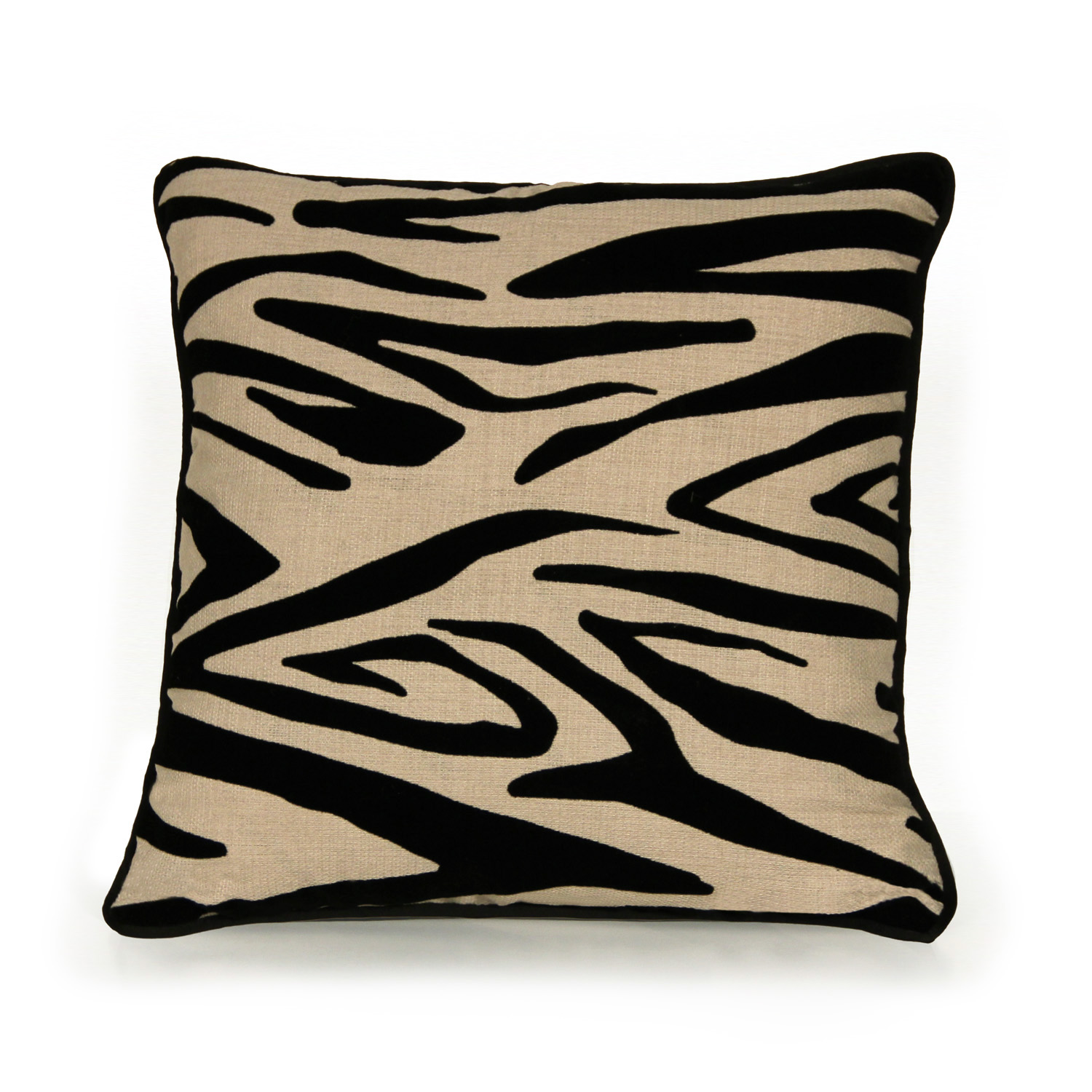 

Avenue 8 - Animal Pillows Flocked Zebra Pillow - Multi - 18x18