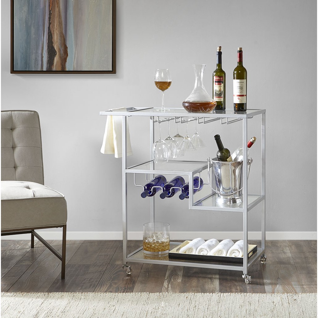 

Madison Park - Lacey Bar Cart - Silver - See below