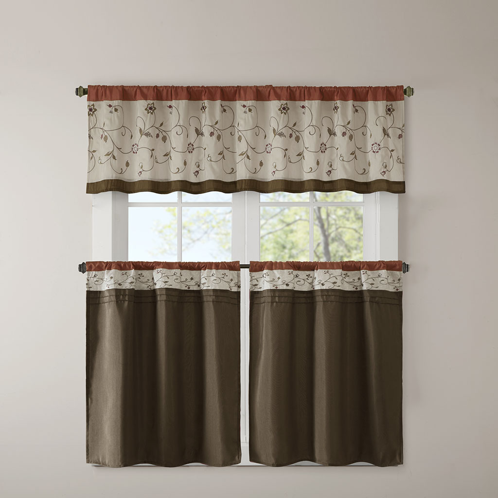 

Madison Park - Serene Embroidered Kitchen Tier Set - Spice - 30x36