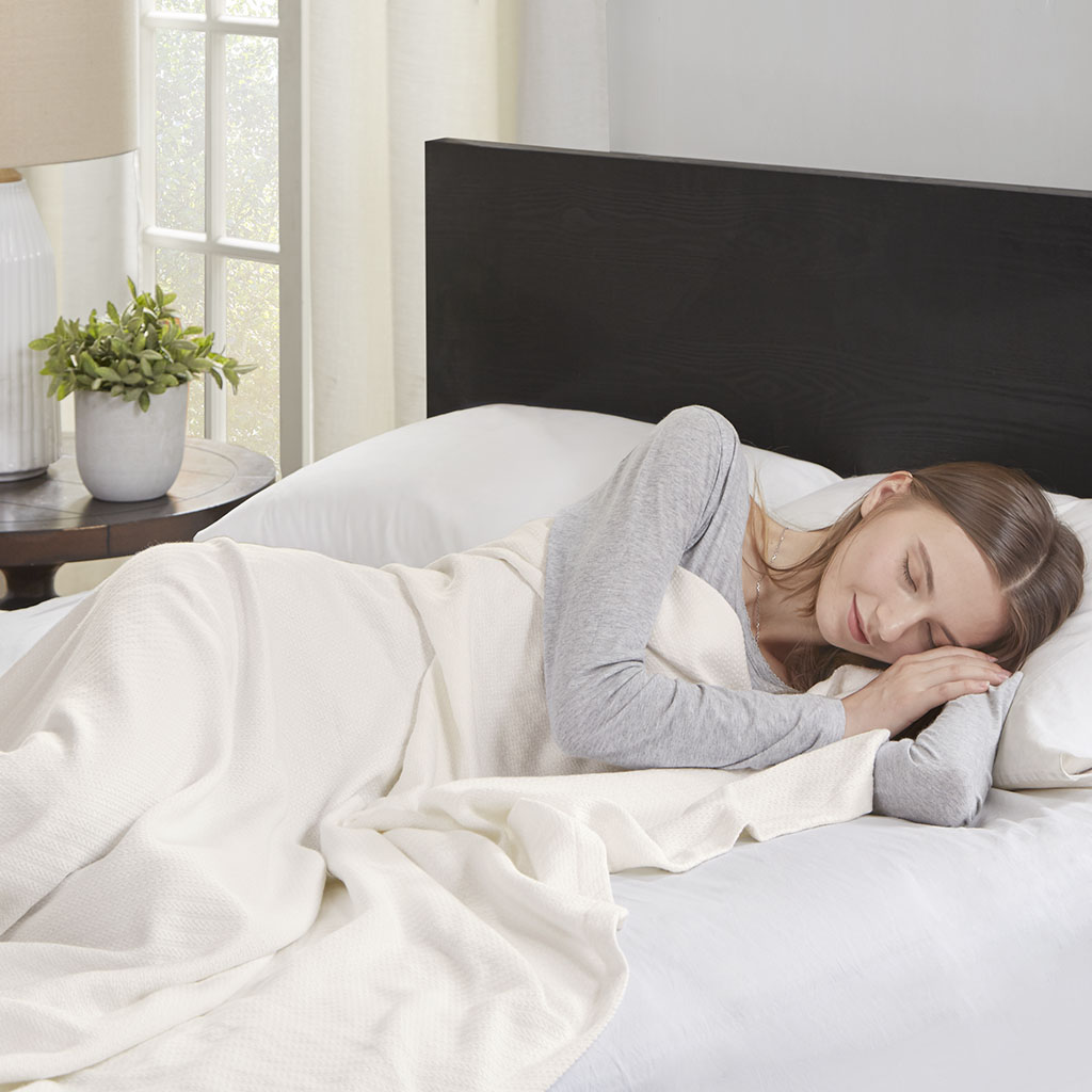 

Madison Park - Liquid Cotton Blanket - Ivory - Full/Queen