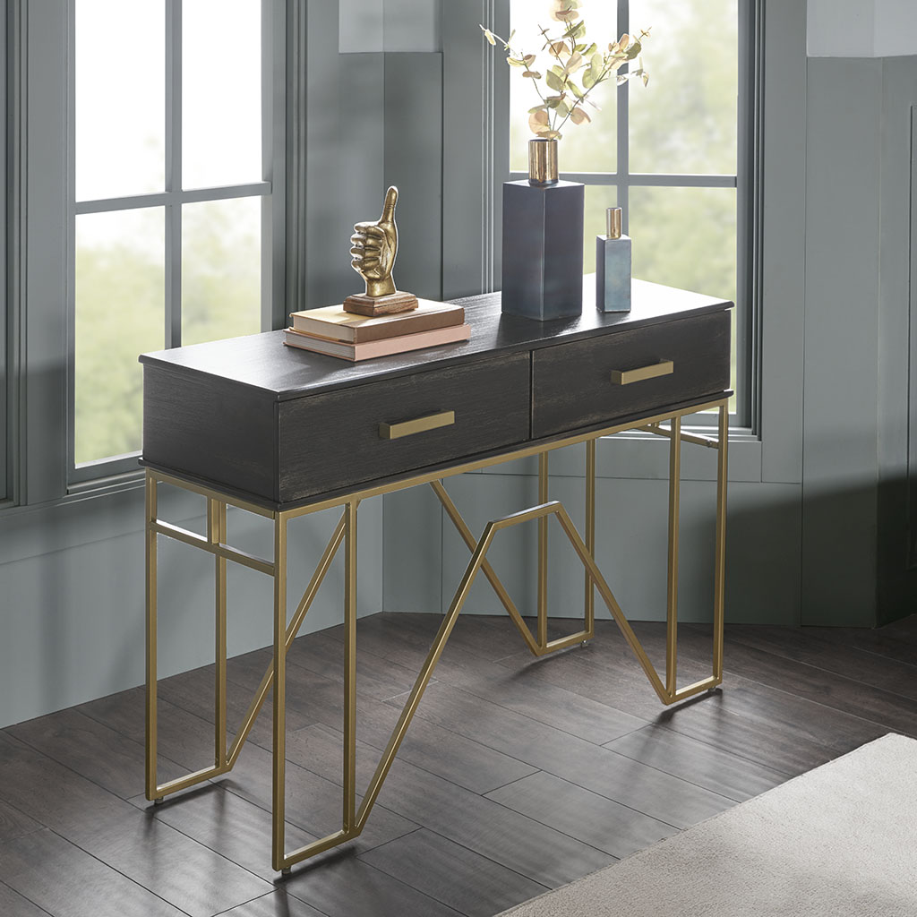 

Madison Park Signature - Paragon Console Table - Black/Bronze - See below