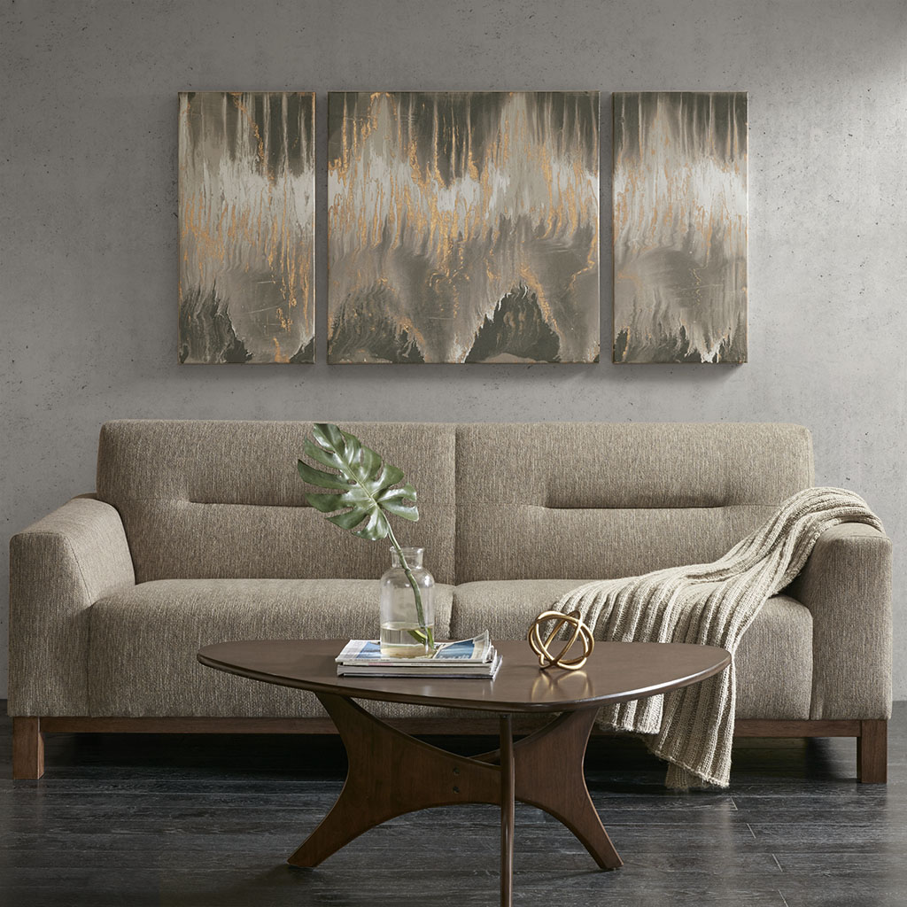 

INK+IVY - Relevance Gel Coat Canvas with Gold Foil Embellishment 3 Piece Set - Black/Sand - See below