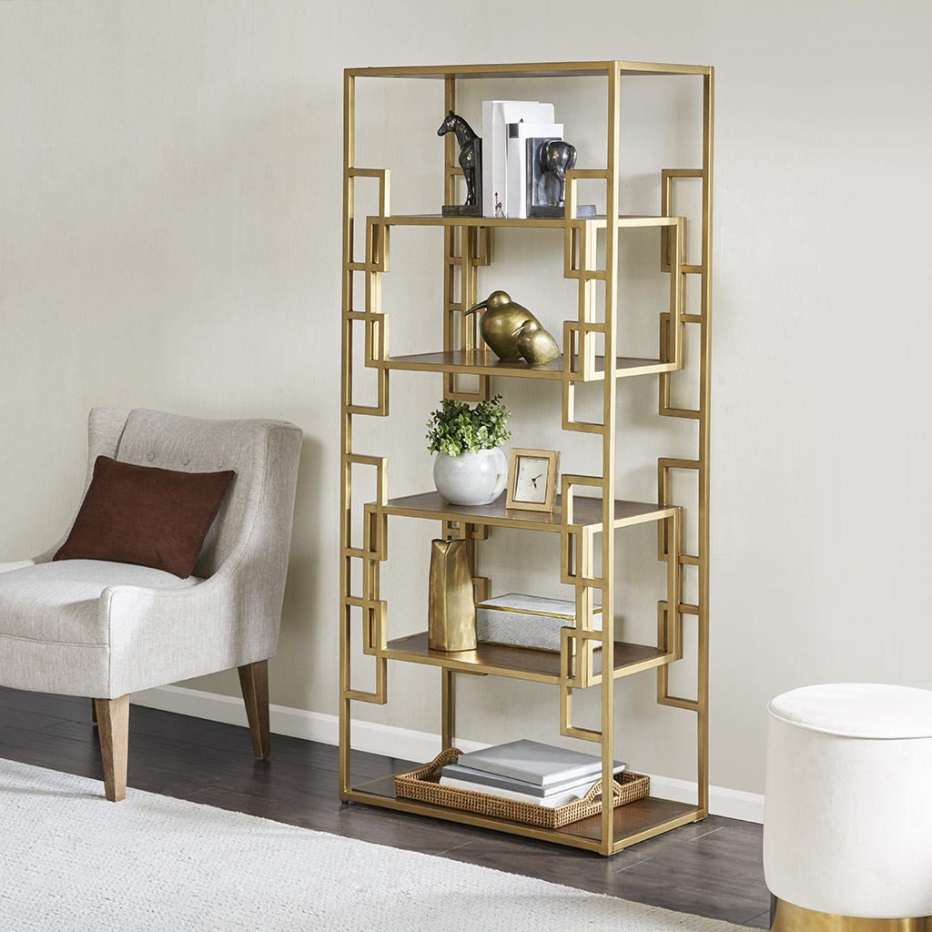 

Madison Park - Randall Bookcase - Gold - See below