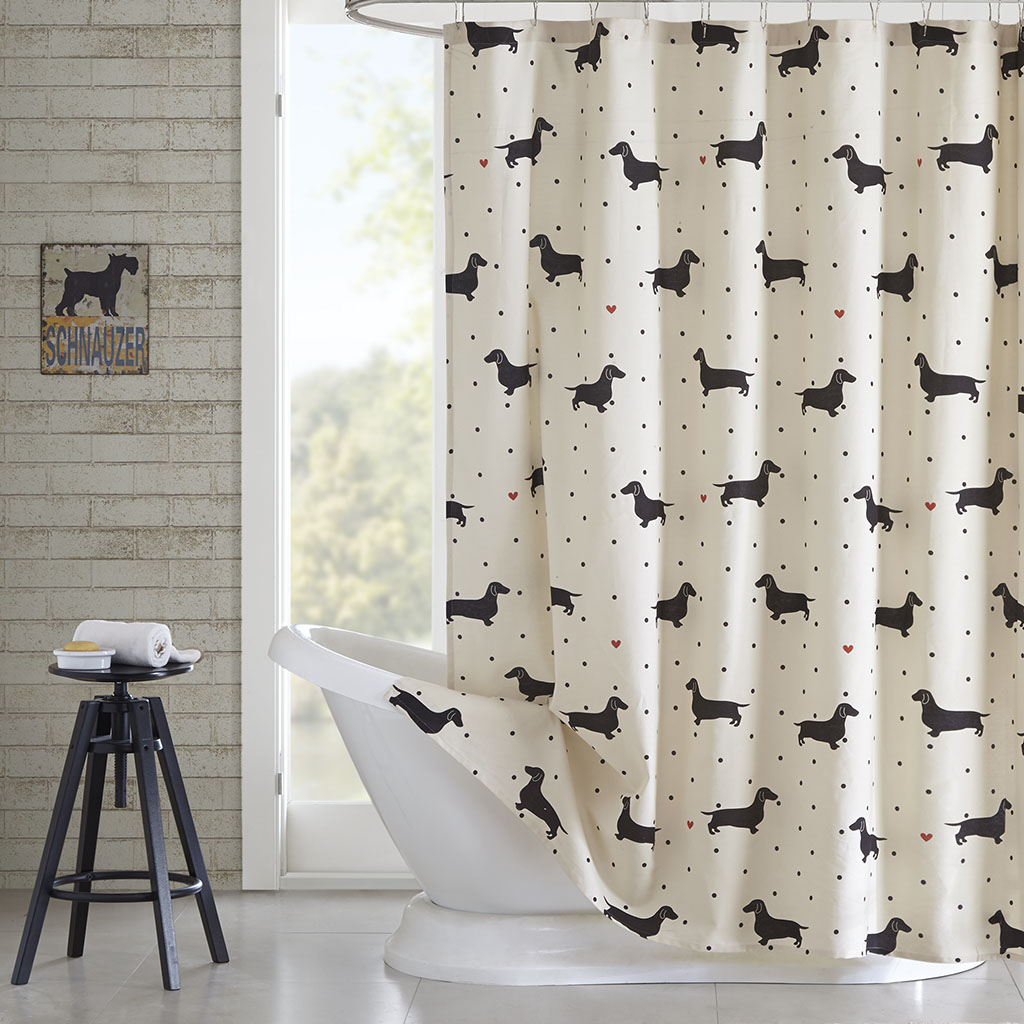 

HipStyle - Olivia Cotton Printed Shower Curtain - Natural - 72x72