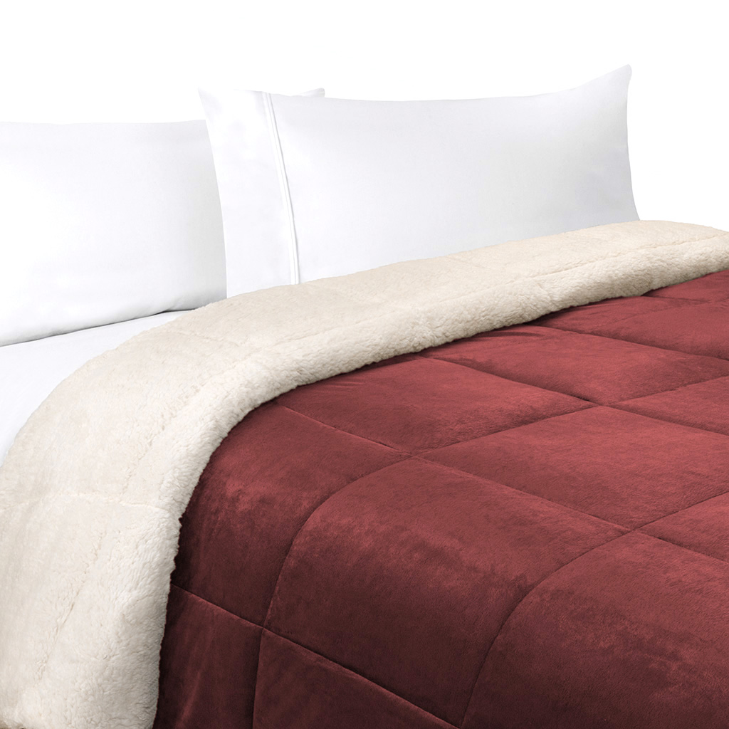 

Avenue 8 - BHG Mink to Sherpa Comforter Comforter - Red - Twin