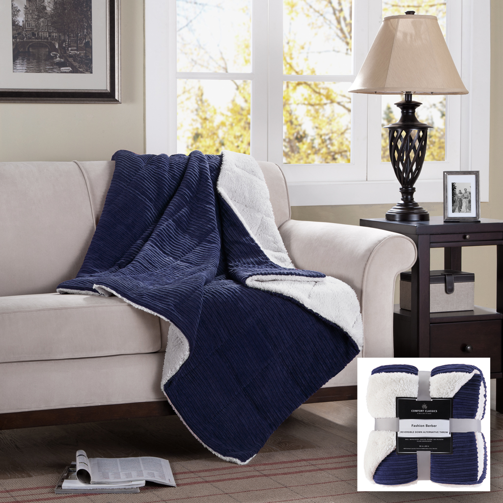 

Madison Park - Jackson Down Alternative Throw - Blue - 50x60