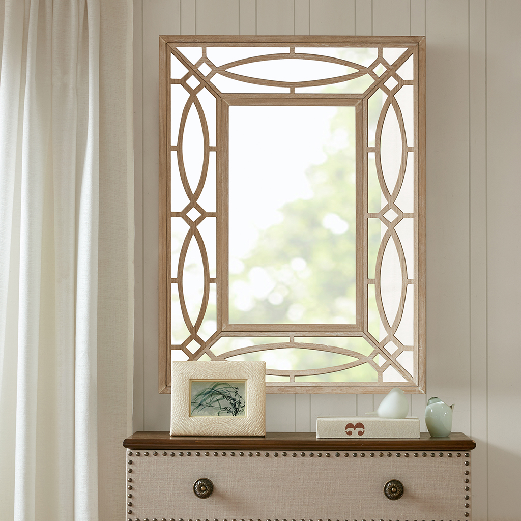 

Madison Park - Bancroft Natural Wood Frame Mirror - Natural - See below