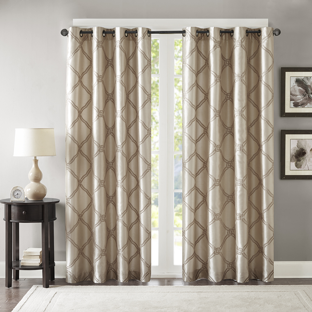 

Bombay - Teramo Embroidered Polyoni Window Curtain - Ivory - 84" Panel