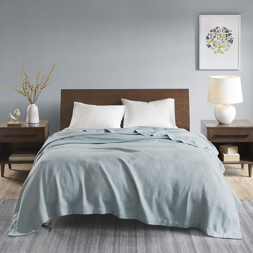 

Madison Park - 100% Certified Egyptian Cotton Blanket - Light Blue - King