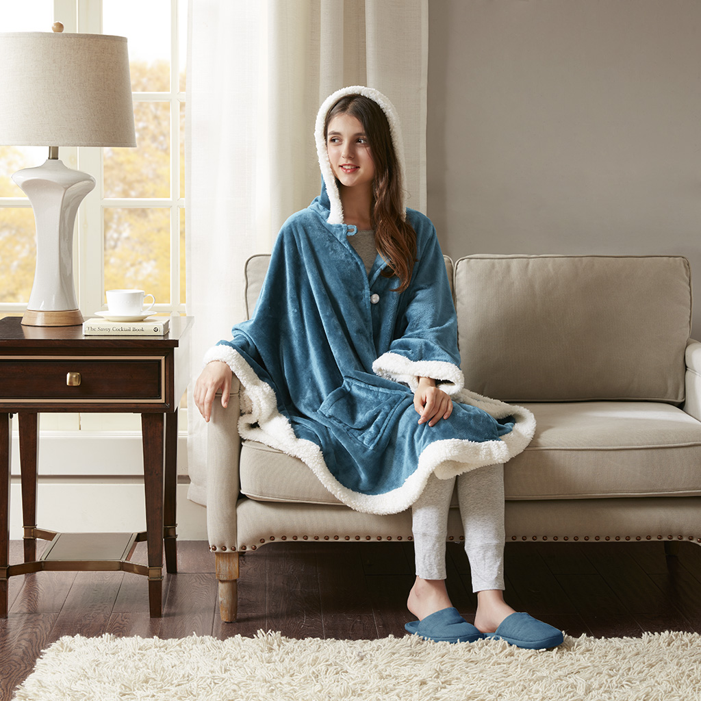 

Premier Comfort - Angel Wrap with Berber Trim - Teal - 58x72