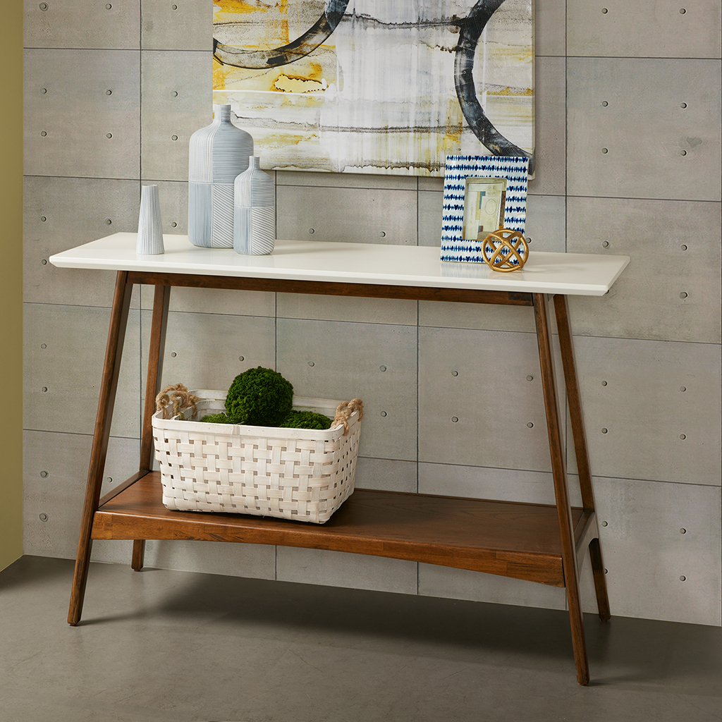 

Madison Park - Parker Console - White/Pecan - See below