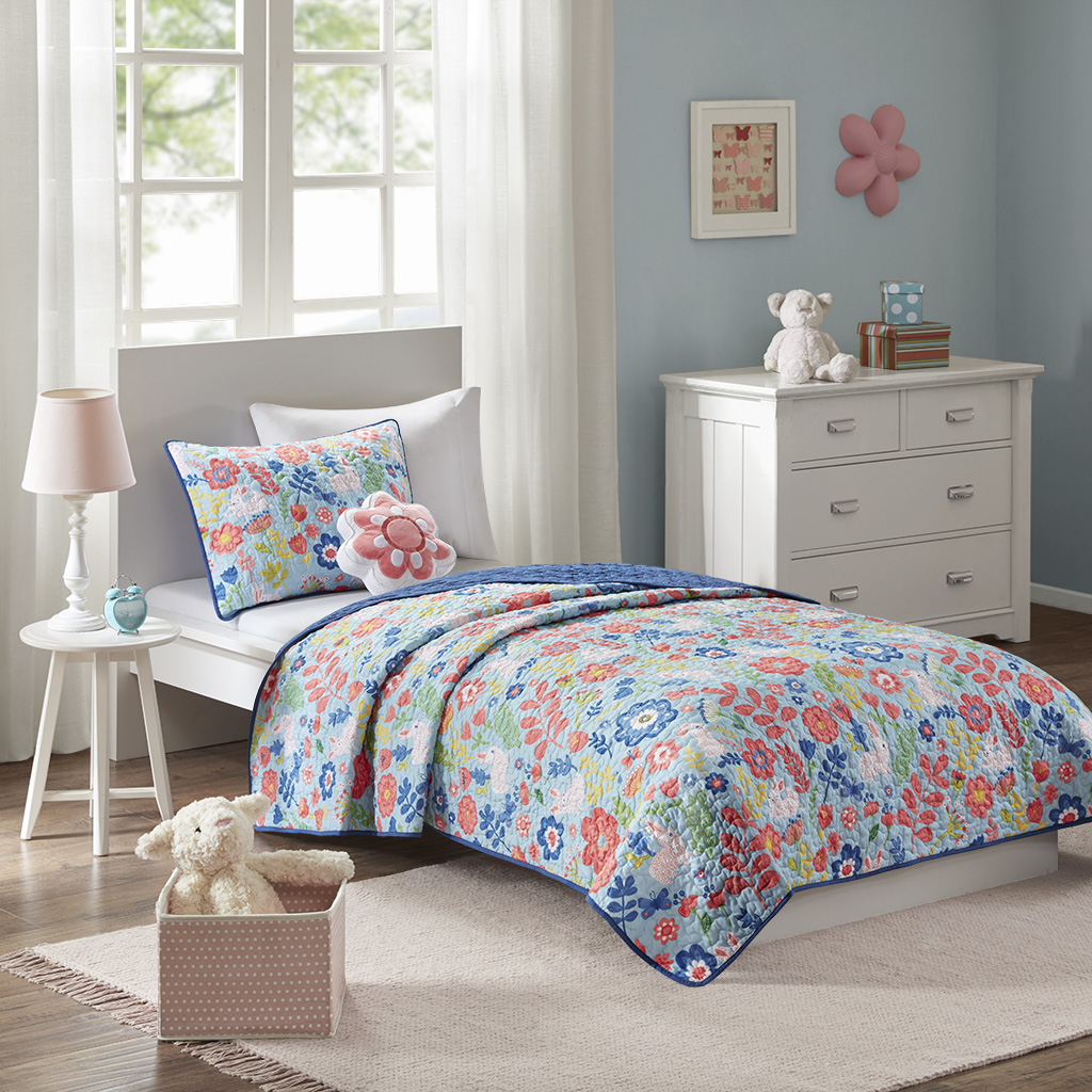 

Mi Zone Kids - Flopsy Coverlet Set - Blue - Twin