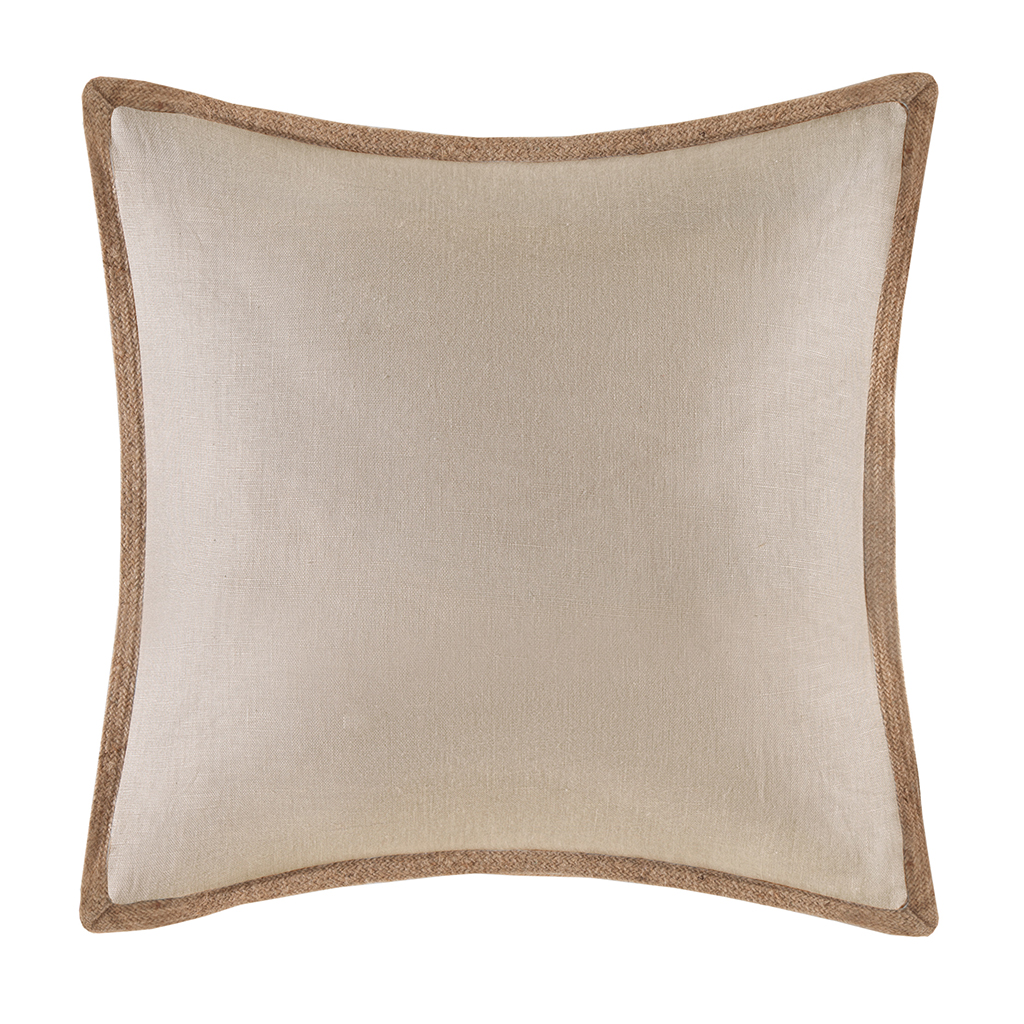 

Madison Park - Linen with Jute Trim Square Pillow - Linen - 20x20