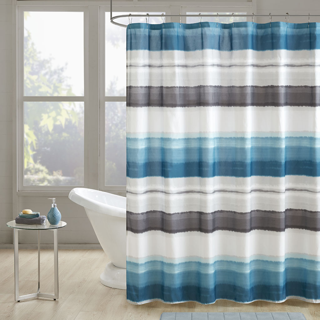 

510 Design - Wallace Printed Shower Curtain - Indigo - 72x72