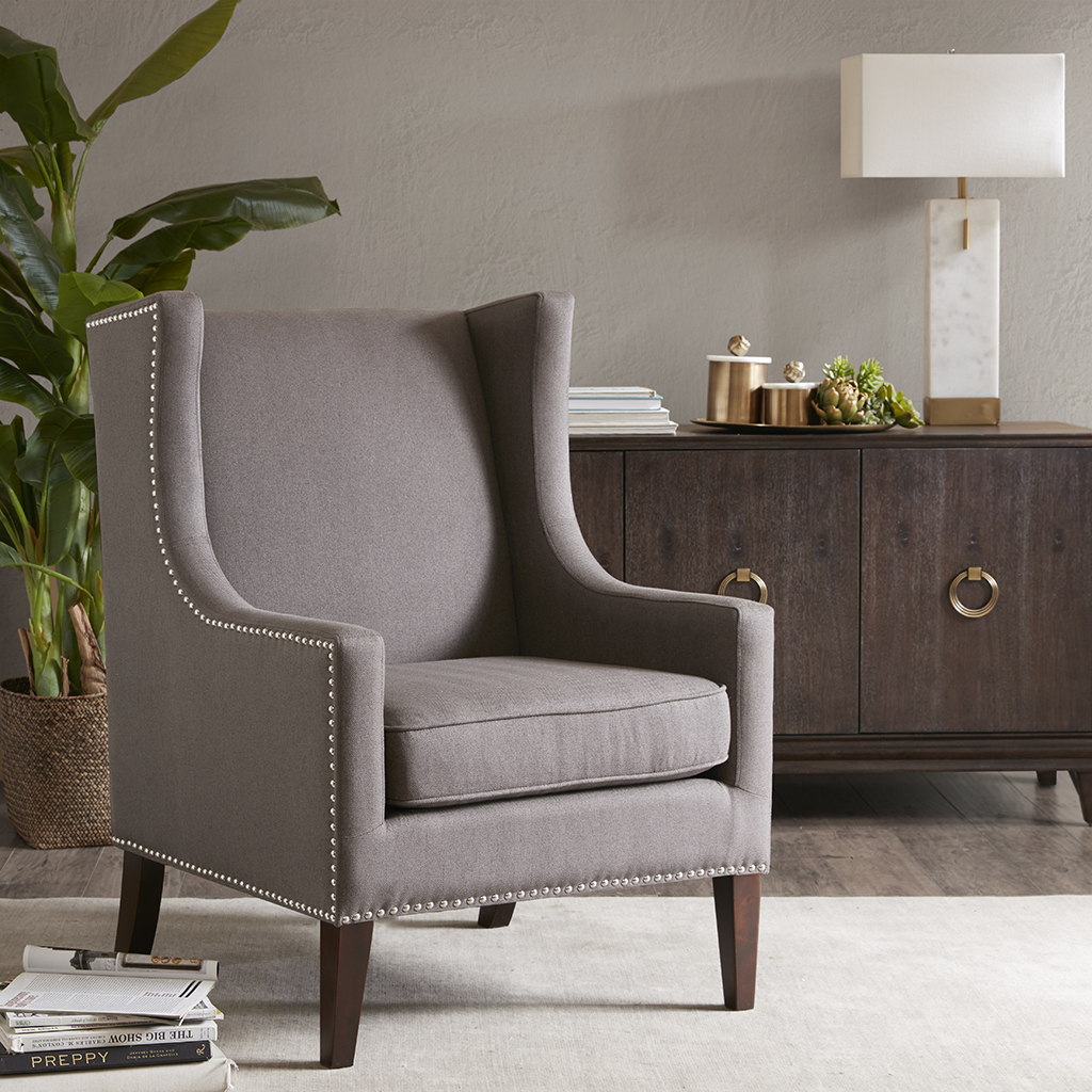 

Madison Park - Barton Wing Chair - Dark Gray - See below