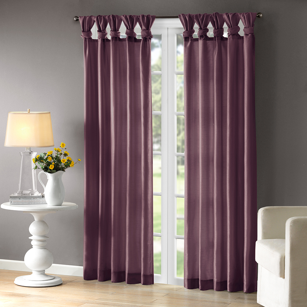 

Madison Park - Emilia Twist Tab Lined Window Curtain - Purple - 108" Panel