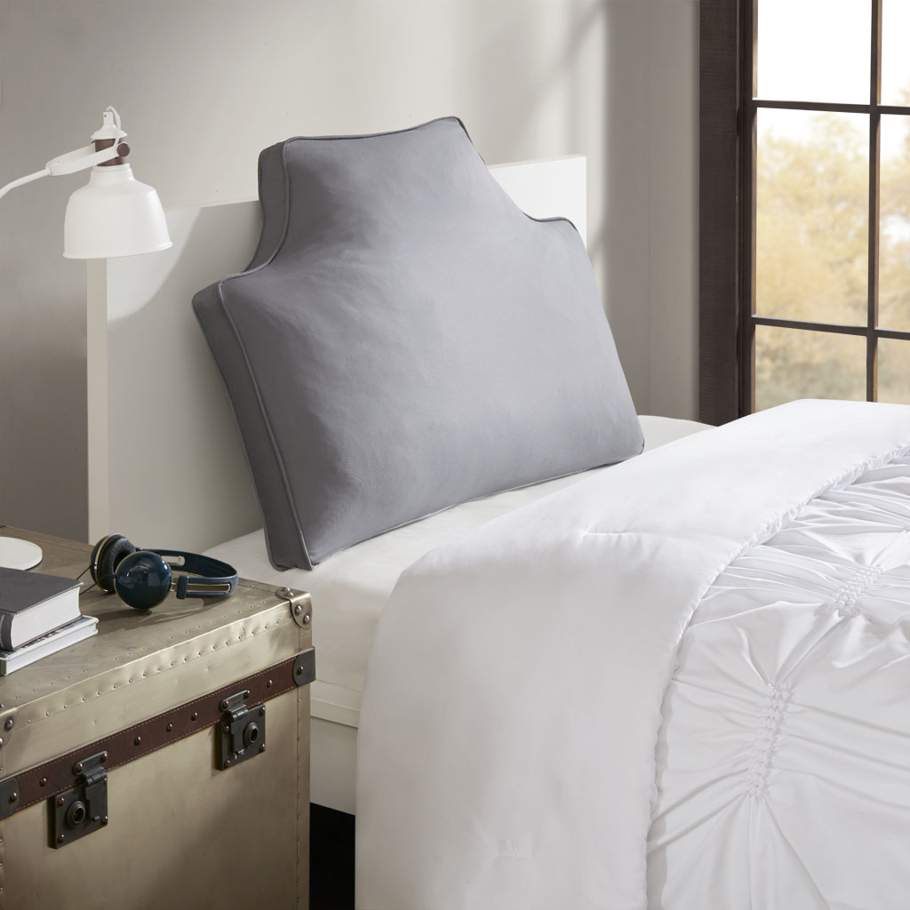 

Intelligent Design - Oversized Headboard 100% Cotton Canvas Pillow - Grey - See below