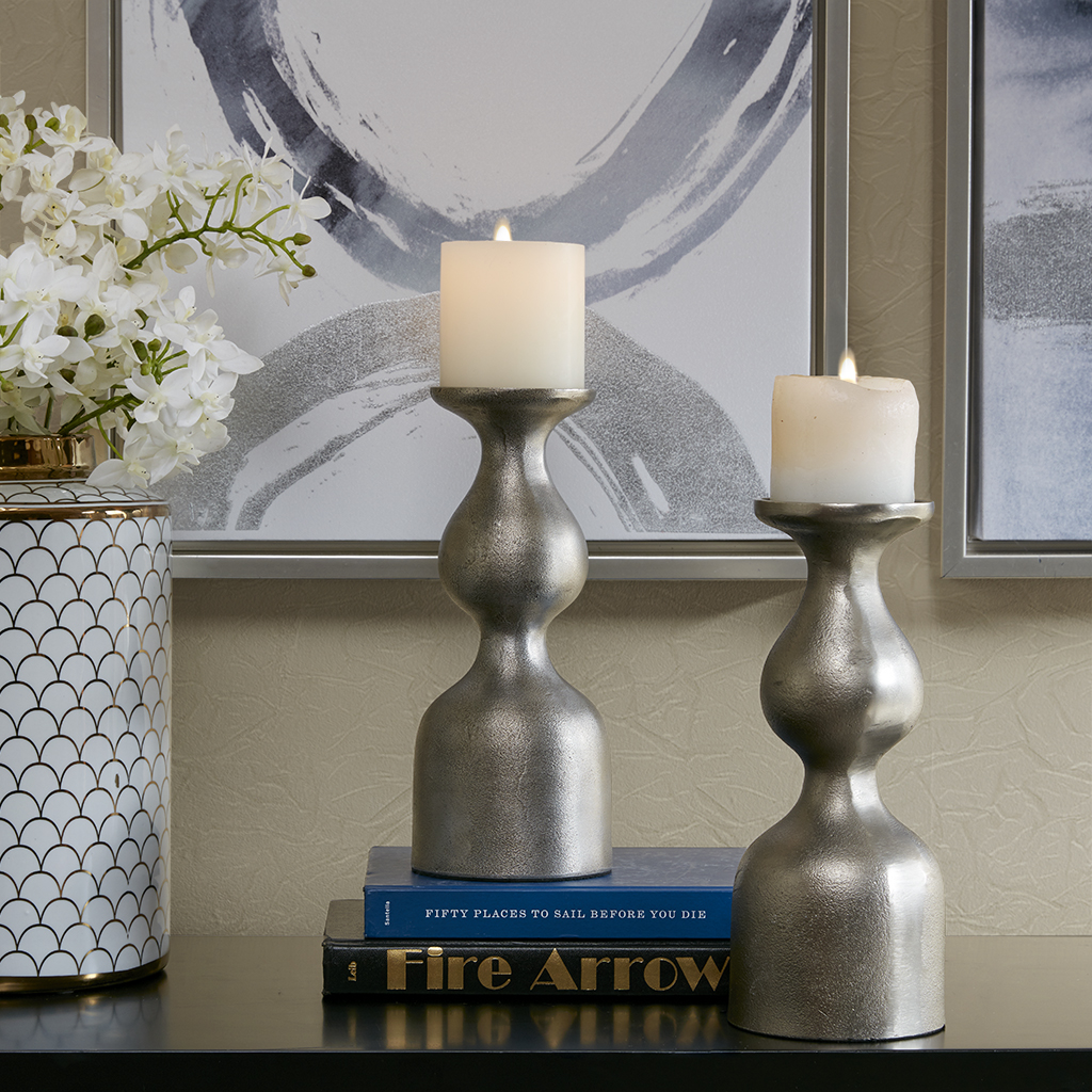 

Madison Park Signature - Allston Candle Holder Set of 2 - Grey - See below