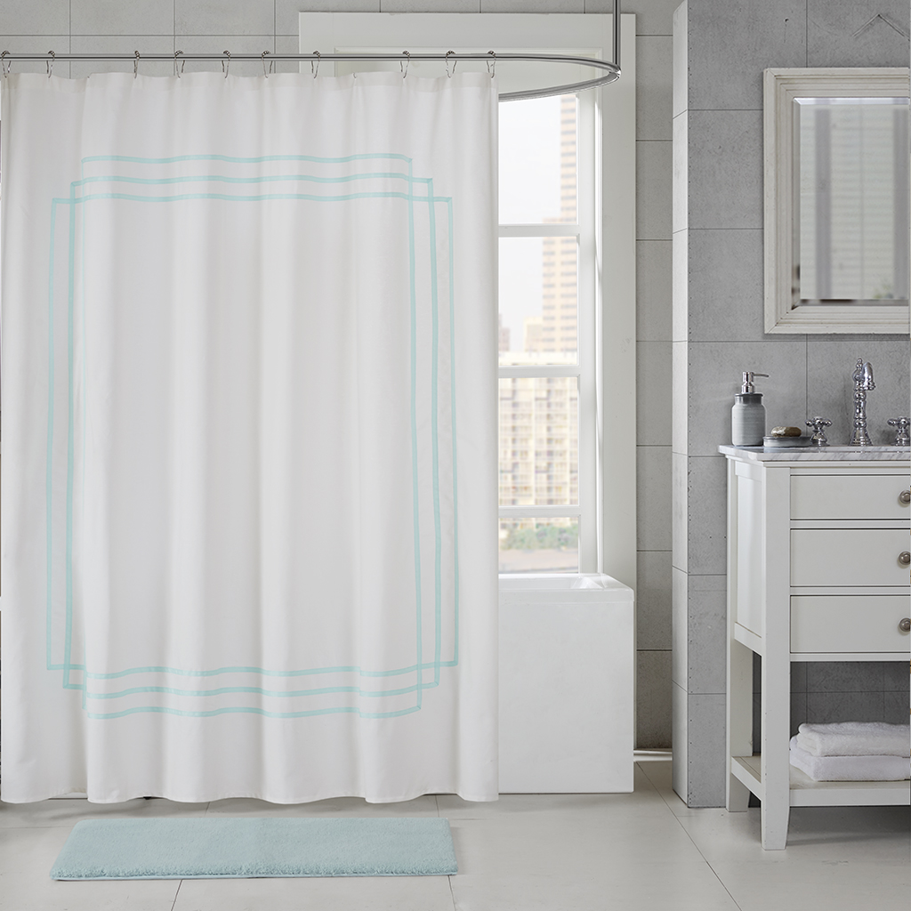 

Madison Park Signature - Elloy Applique Shower Curtain - Seafoam - 72x72