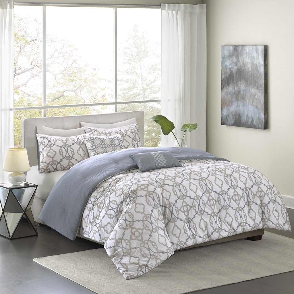 

Madison Park Pure - Sophie 5 Piece Cotton Comforter Set - Multi - Full/Queen