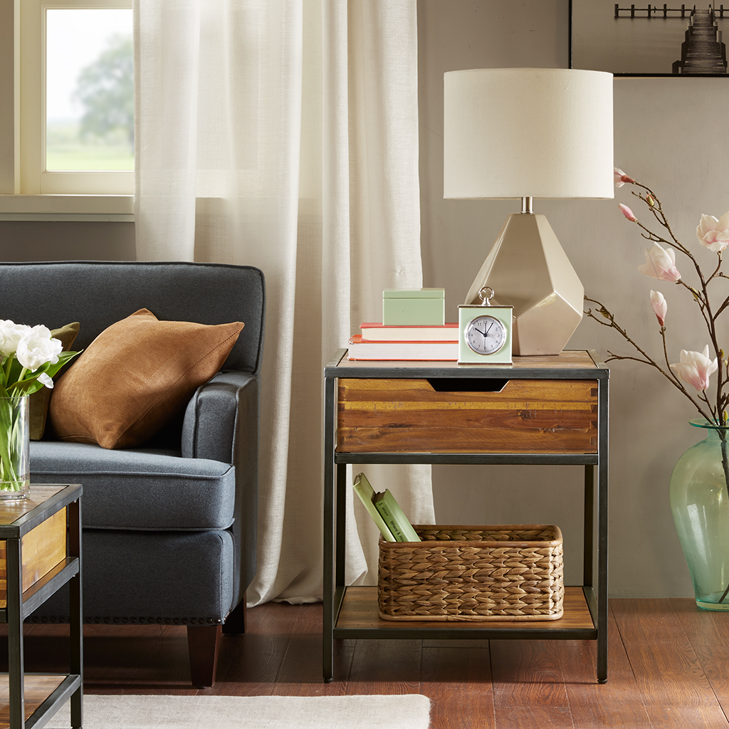 

Madison Park - Hudson End Table - Natural/Graphite - See below