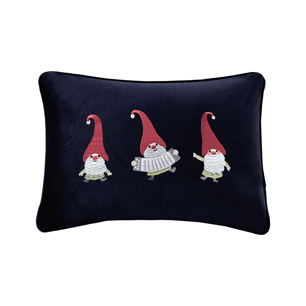 

Madison Park - Holiday Gnome Party Oblong Dec Pillow - Navy - 14x20