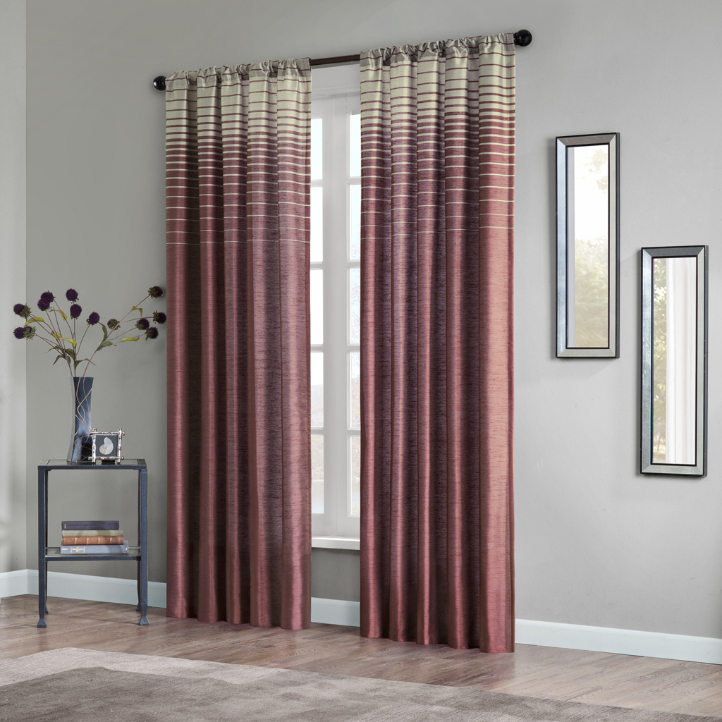 

Madison Park - Ombre Window Curtain - Red - 84" Panel