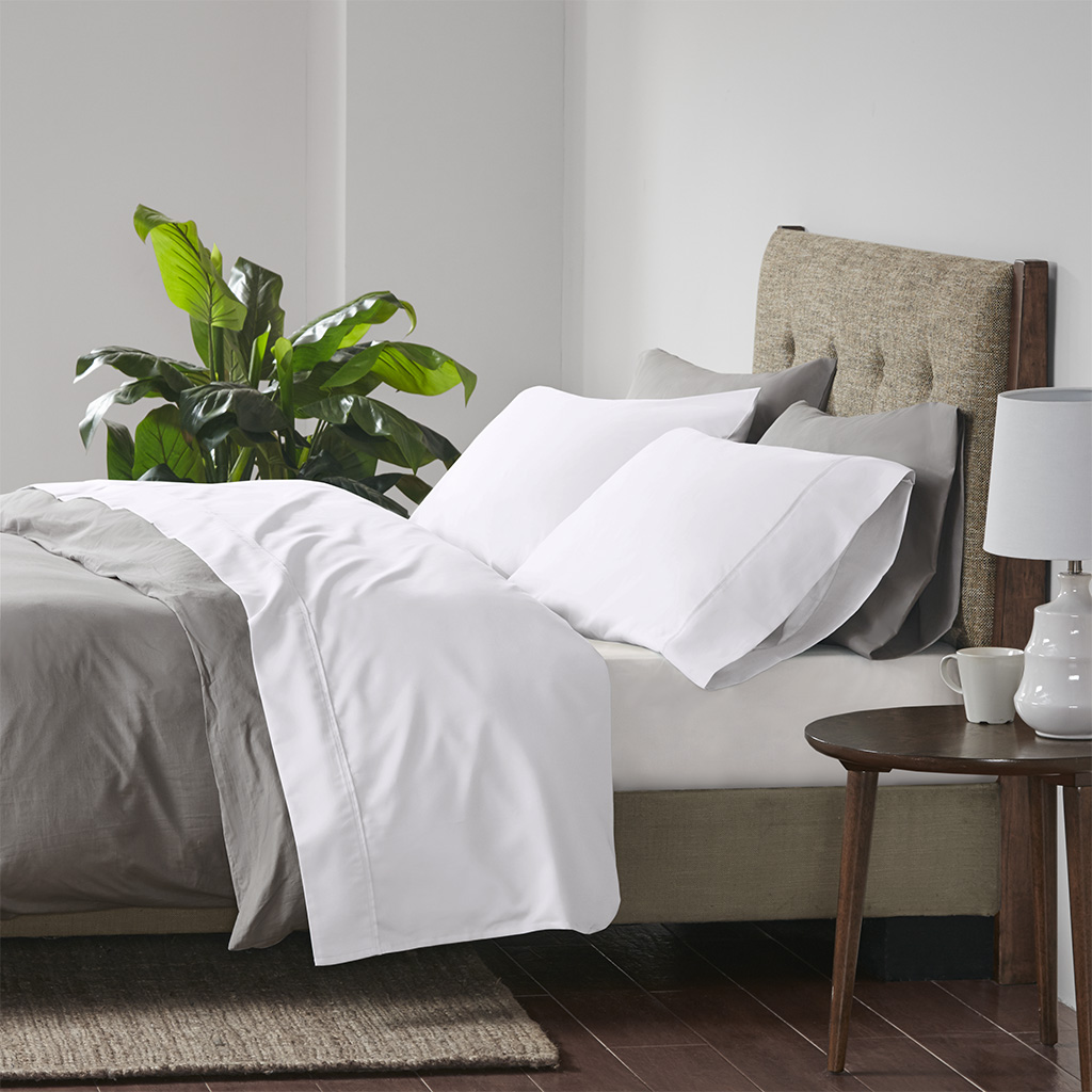 

Beautyrest - 600 Thread Count Cooling Cotton Rich Sheet Set - White - Full