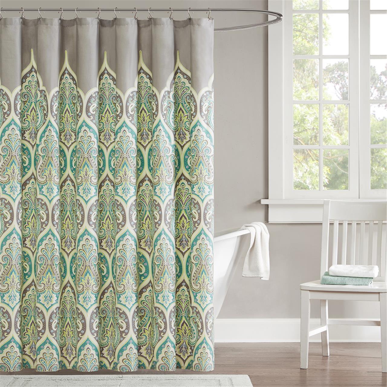 

Madison Park - Nisha Shower Curtain - Teal - 72x72
