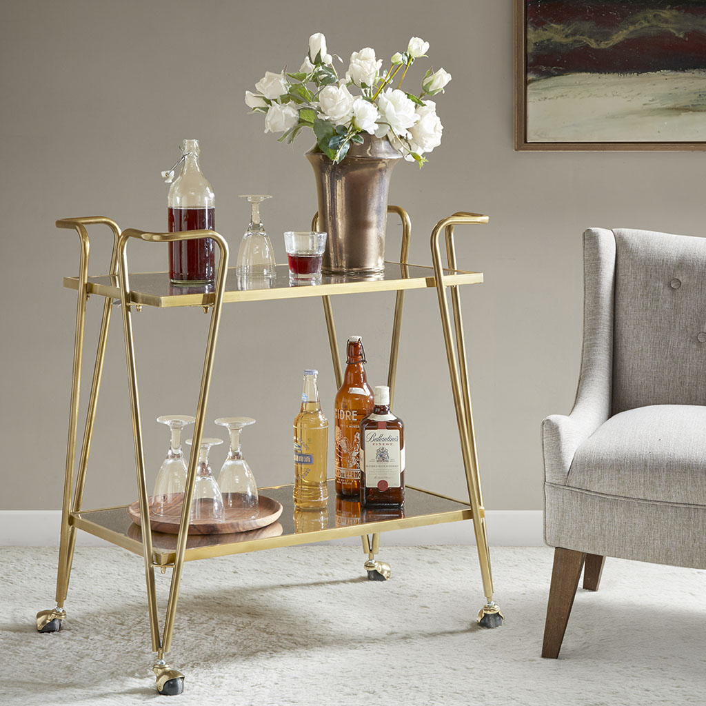 

Madison Park - Elon Bar Cart - Gold - See below