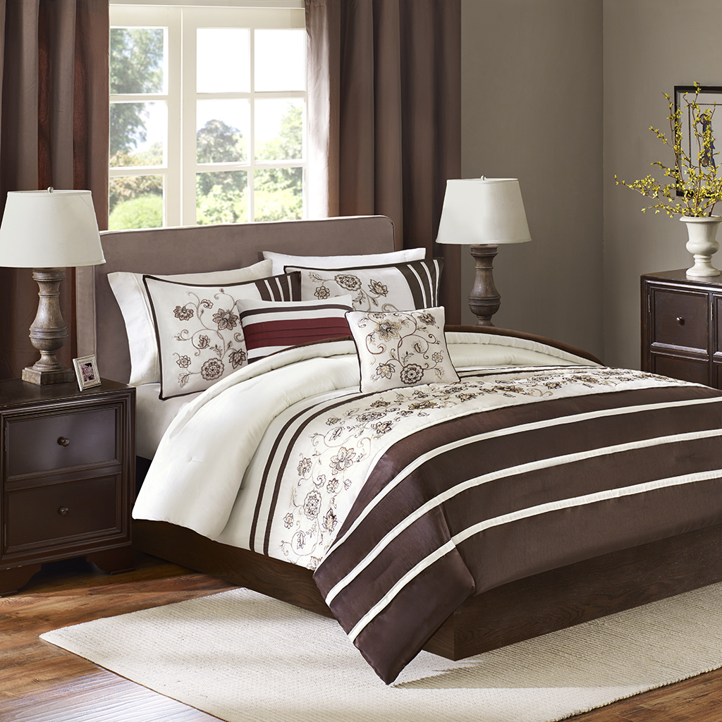 

Madison Park - Kathy 5 Piece Comforter Set - Brown - Queen