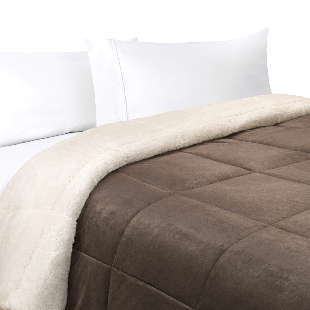 

Avenue 8 - BHG Mink to Sherpa Comforter Comforter - Brown - Twin