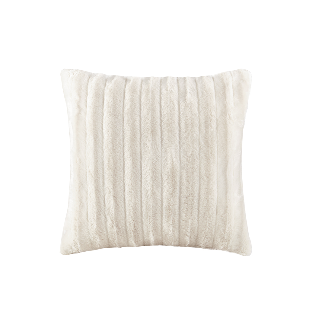 

Madison Park - Duke Faux Fur Square Pillow - Ivory - 20x20