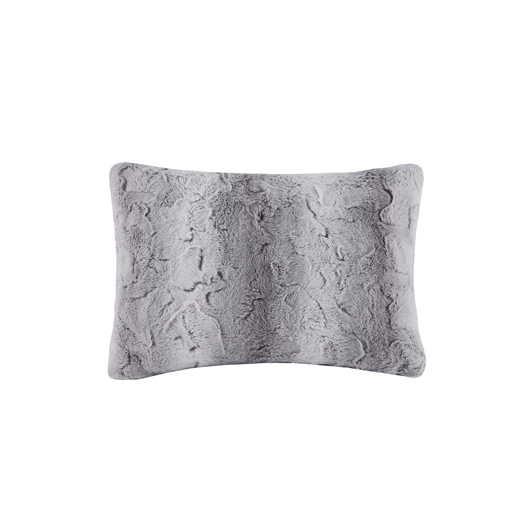 

Madison Park - Zuri Faux Fur Oblong Pillow - Grey - 14x20