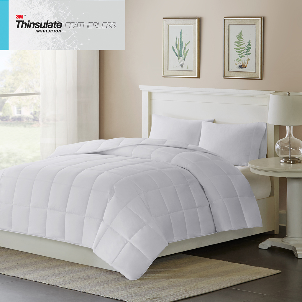 

Sleep Philosophy - Warmer 300 Thread Count Cotton Sateen White Down Alternative 3M Thinsulate Comforter - White - King