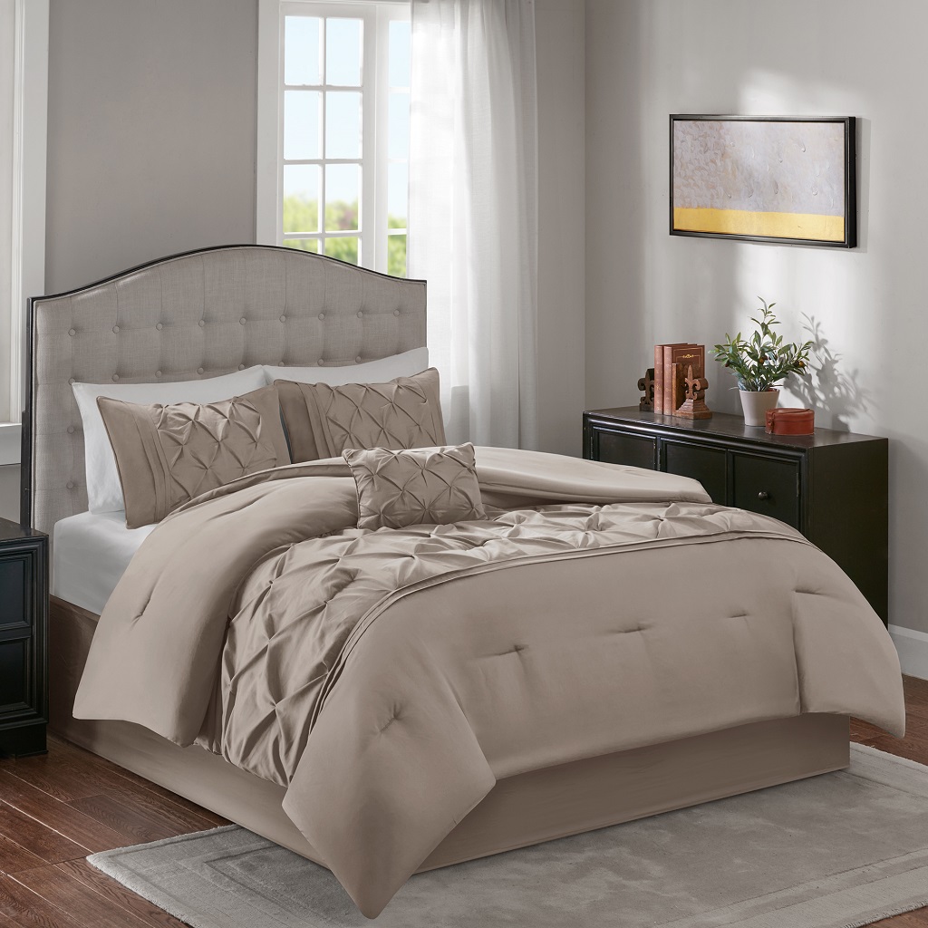 

Home Essence - Austin 5 Piece Comforter Set - Taupe - King/Cal King
