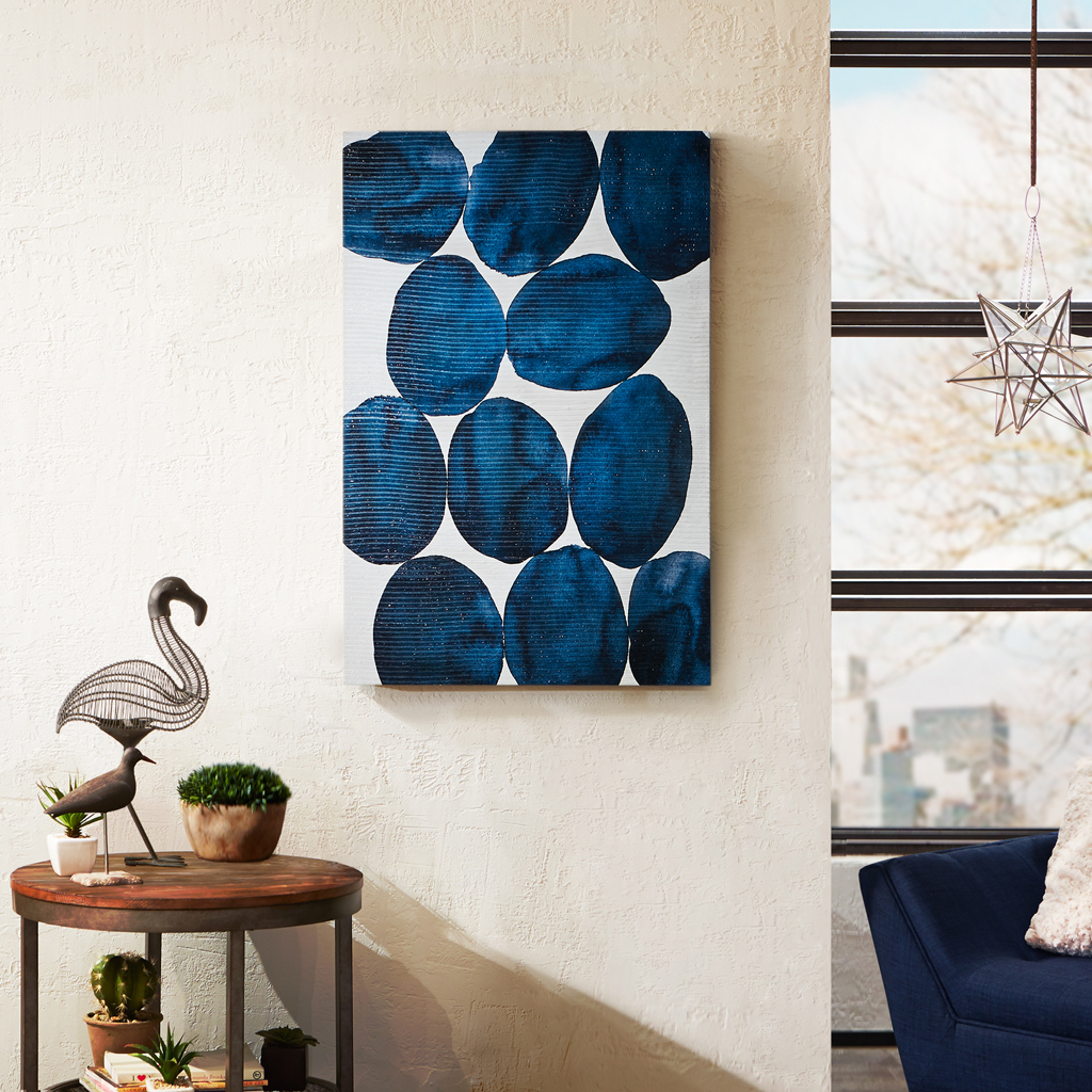

INK+IVY - Painted Puzzle Canvas With Heavy Gel Coat - Blue - See below