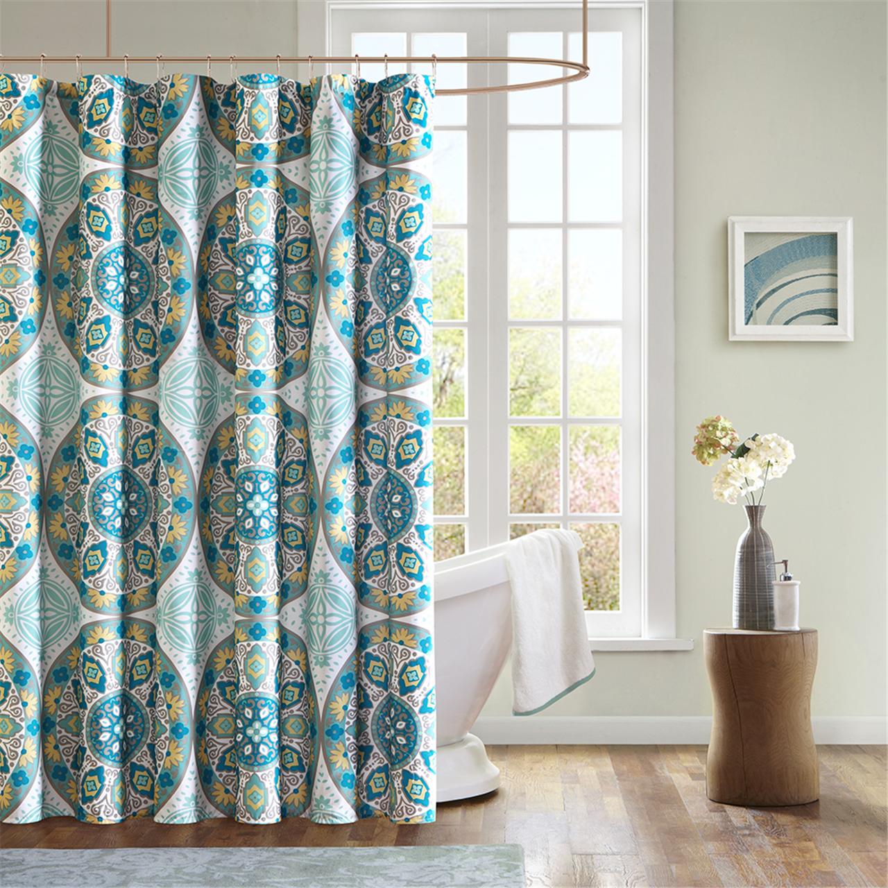 

Mi Zone - Santorini Shower Curtain - Blue - 72x72